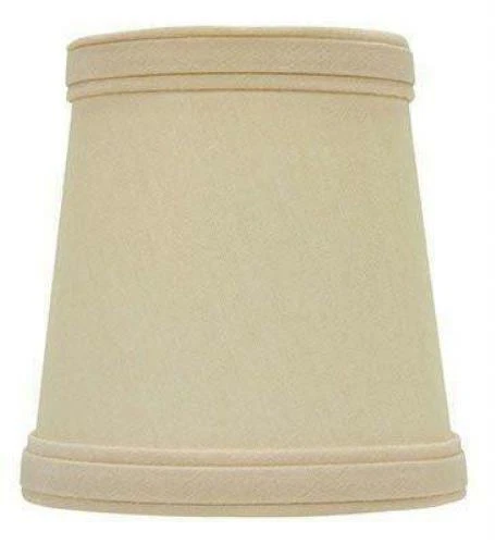 UpgradeLights Beige Silk 4 Inch English Barrel Clip On Chandelier Shade