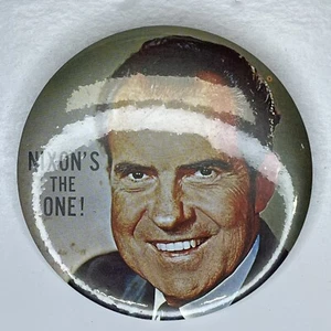 Nixon's The One! Richard Dick Nixon Vintage Political Campaign Pinback Button - Picture 1 of 6