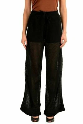 Pantalones para mujer Just Cavalli negros transparentes de pierna ancha US S IT 40 Foto 1 de 4