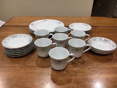 Vintage Wade Fine Porcelain China Diane Japan 23 Piece Set Cups, Saucers, Plates>