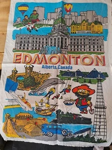 Toalla de té/colgante de pared impresa Imprime Au vintage años 60/70 Edmonton Alberta Canadá - Imagen 1 de 10