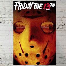 Friday The 13th, 1980 - movie poster, classic horror poster - 11x17" Wall Art