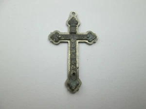 Vintage Cross Pendant Metal Church Christian Jesus Marked Italy A12 - Picture 1 of 9