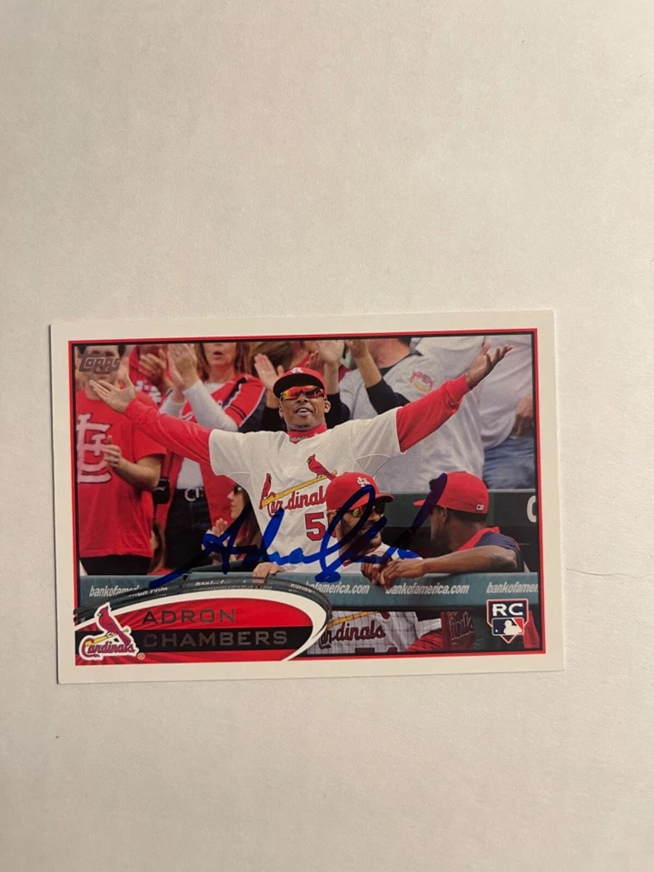 St Louis Cardinals ADRON CHAMBERS Signed Card - Image 1 of 1