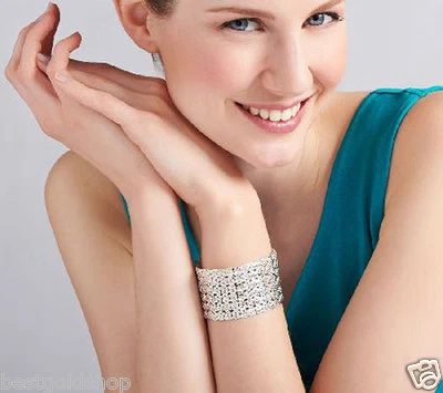 All Shiny Bold Wide Six Row Byzantine Bracelet Real Sterling Silver Style QVC  - Image 1 of 4