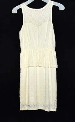 Vestido Everly Blanco con Corte Elástico Volantes Cintura Mujer Elástico Talla S Foto 1 de 4