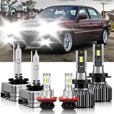 For BMW 740i 2012-2014 6Pcs LED HID Headlight High Low Fog Light Bulbs Kit 6500K - Image 1 of 4