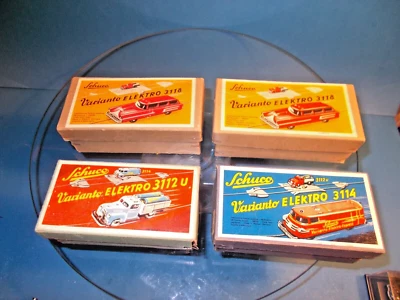 SCHUCO Varianto:" 4 alte originale LEERKARTON'S für Fahrzeuge"....50er Jahre - Bild 1 von 4