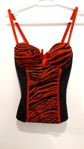 Morbid Threads Zebra Red Black Bustier Top 32A - Bild 1 von 5