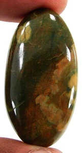 52.20 CT Naturale Rainforest Diaspro Rhyolite Gemma Cabochon Filo Intrecciato - - Photo 1/2