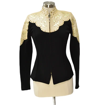 Chaqueta Western Para Mujer Años 90 S Elastizada Tejido Cuero Yugos Foto 1 de 4