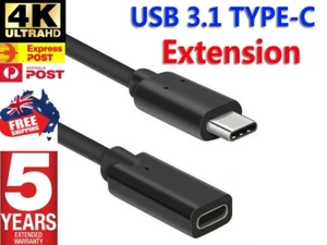 1M USB 3.1 Type-C Male to Female Extension Cable USB-C Thunderbolt 3 Extender AU - Picture 1 of 12