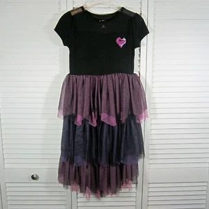 DISNEY Descendants 2 Mal Dragon Heart Girls Dress Costume Tulle Stretch Sz M - Picture 1 of 8