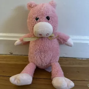 ANIMAL ADVENTURE 2015 Sweet Sprouts Pink PIG Gingham Bow 11" Plush - Picture 1 of 12