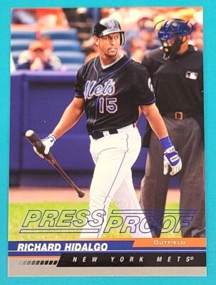 Tarjeta de béisbol 2005 Leaf Press Proofs azul/75 #131 Richard Hidalgo Mets P2 Foto 1 de 2