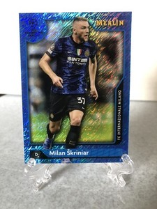 Milan Skriniar 2021-22 Topps Merlin Chrome UCL Blue Refractor /75 #145 Inter