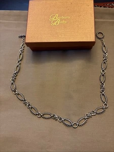 Barbara Bixby 18k Floral Scroll Sterling Silver 925 Link Necklace 20 Inches - Picture 1 of 6