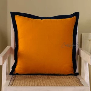 Handgefertigter Samt Kissenbezug/Dekokissen Senfgelb Kissenbezug Samt - Bild 1 von 4