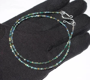 45.7cm Gioielli Collane Naturale Azzurrite 2mm Perle 925 Argento Sterling Gemma - Foto 1 di 14