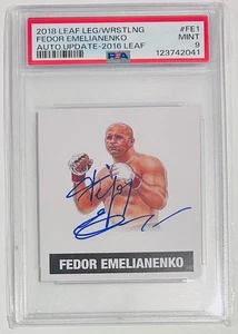 2018 LEAF ORIGINALS WRESTLING PSA 9 POP 1 FEDOR EMELIANENKO AUTO - Picture 1 of 2