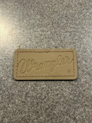 Wrangler Brand Patch Hard Vinyl 1 1/4” X 2 1/2” Sew On Unique Stamped - Image 1 of 4