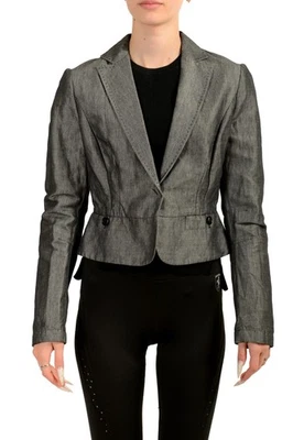 C'N'C Costume National Women's Gray One Button Blazer US 4 IT 40 - Image 1 of 4