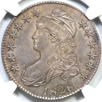 1826 O-119 R-4 NGC MS 61 Capped Bust Silver Half Dollar 50c - Image 1 of 3