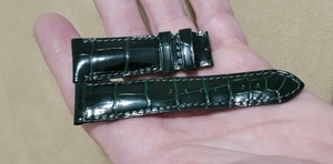 Dark Green Gator Watch Straps Chopard Authentic 2 piece New luxury 20mm 95mm - Picture 1 of 9