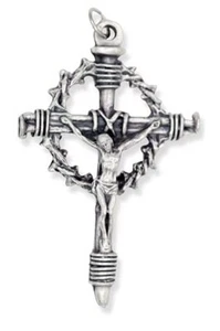 Pack of 1 - Large Jesus Crown of Thorns and Nails Crucifix Rosary Part - 2  - Picture 1 of 8