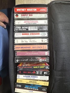 VTG CASE LOGIC 15 Cassette Tape Case 80s-90s Pop Stars CASSETTE Tapes + Singles - Picture 1 of 16