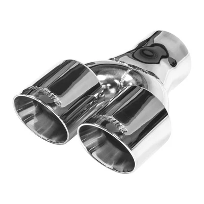 Flowmaster 15402 Exhaust Tip 3" Dual Outlet Angle Cut - Fits 3" Tubing - Weld On - Image 1 of 3