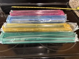 Set of 4 Clear American Mahjong Game Tile Trays Blue Yellow Green Pink Holders - Picture 1 of 7