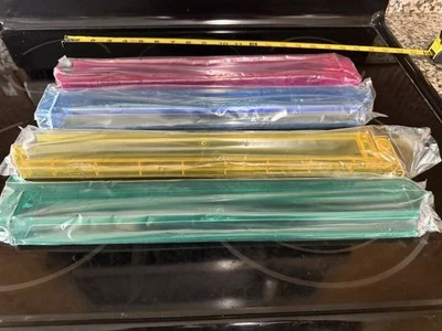 Juego de 4 Bandejas de Azulejos de Juego de Mahjong Americano Transparente Azul Amarillo Verde Rosa Soportes Foto 1 de 4