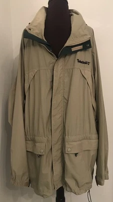 Timberland Mens Khaki Hooded Jacket Size XL Pockets Hooded - Image 1 of 4