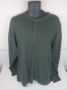 RedHead Lightweight Sweater Green Long Sleeve 3 Button Henley Mens Sz XL X-Large - Picture 1 of 12