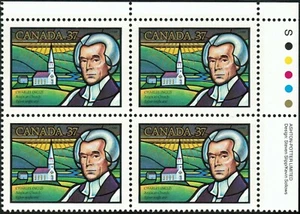 Canada sc#1226 Charles Inglis, First Anglican Bishop, UR Imprint Block, Mint-NH - Bild 1 von 2
