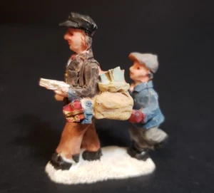 Holiday Time Santas Workbench Christmas Village Boy Following Mailman Postman - Picture 1 of 7