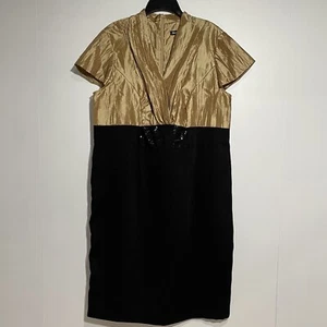 Dana Kay Gold & Black Beaded Dress Womens 16 W Party Evening Out Date Night - Bild 1 von 8