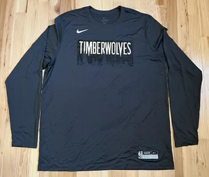 Nike Minnesota Timberwolves NBA Team Long Sleeve Shirt Gray/Black Trees S - Picture 1 of 4