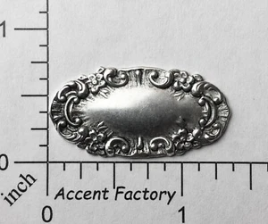 13584 2 Pc Matte Silver Oxidized Victorian Tag Ornament Brass Jewelry Finding - Picture 1 of 4