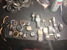 Vtg Lot 23 Watches Untested Parts Repair Japan Acqua Timex Watch Non Working 