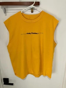 Camiseta sin mangas Harley Davidson vintage para hombre, amarilla, XL - Imagen 1 de 6