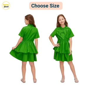 Choose SIZE S- M - Girls Ribbon Short Sleeve Shirtdress kate spade Target Green - Picture 1 of 5