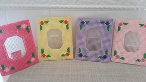 Set of 4 Handmade Plastic Canvas Needlepoint Picture Frames  EUC - Picture 1 of 10