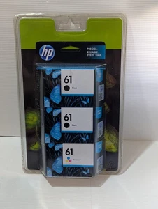 HP #61 3pack Combo Ink Cartridges 61 (2) Black and (1) Color NEW GENUINE - Zdjęcie 1 z 5