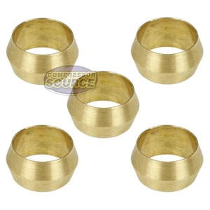5 Pack 3/8" Compression Sleeve Solid Brass Ferrule for 3/8" Compression Tubing - Picture 1 of 6