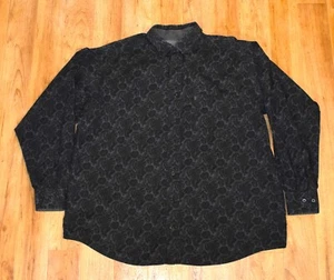 Panhandle Tuf Cooper Performance Large Black Paisley Long Sleeve Button Down - Picture 1 of 4