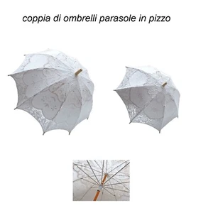 2 ombrello sposa bianco in pizzo parasole nozze ombrellino matrimonio viaggio - Foto 1 di 3
