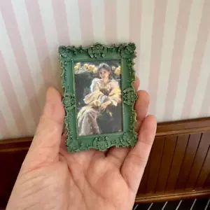 Casa delle bambole scala 1/12 accessorio miniatura vintage palazzo cornice fotografica giocattoli di plastica - Foto 1 di 7