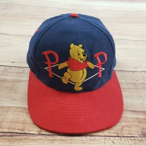 VINTAGE Disney Hat Cap Youth Blue Red Winnie The Pooh Snap Back Disneyland Boys - Picture 1 of 7